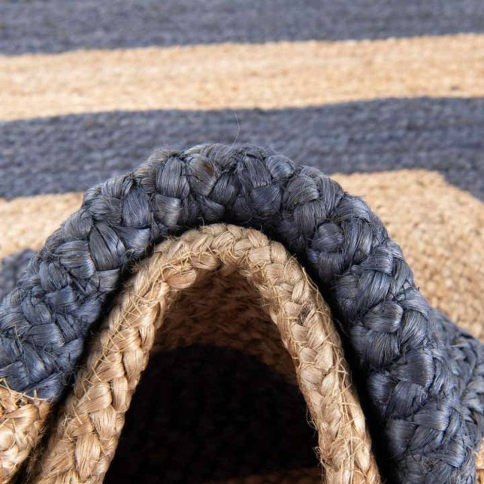 Tapis de jute noir carré target – Image 2