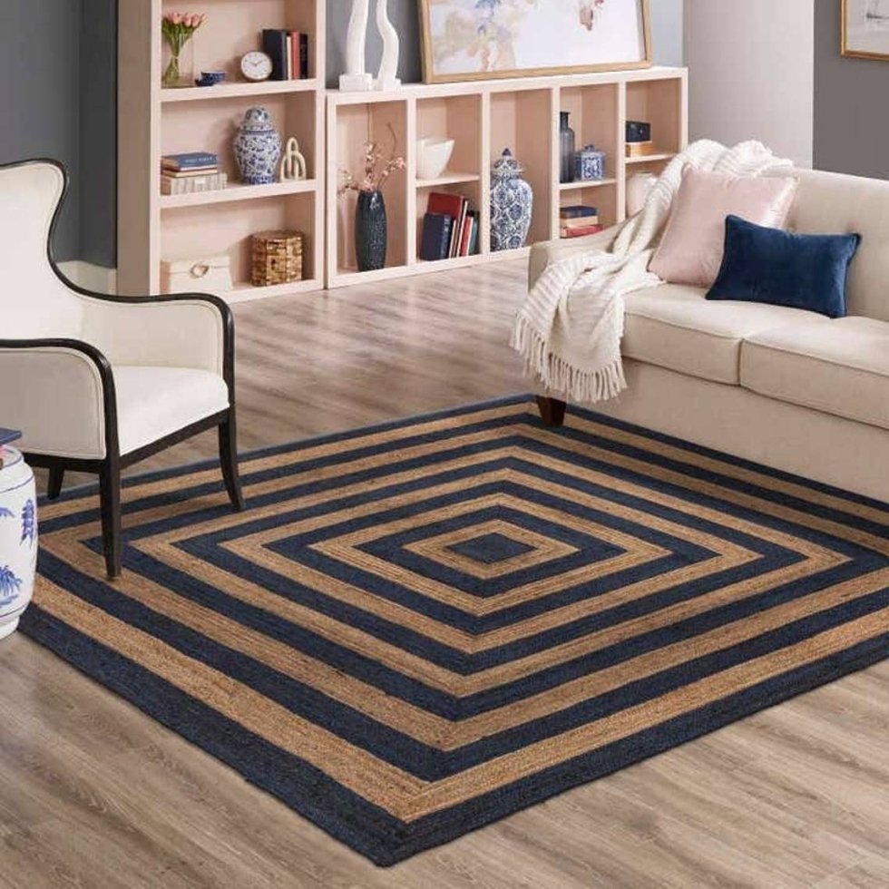 Tapis de jute noir carré target