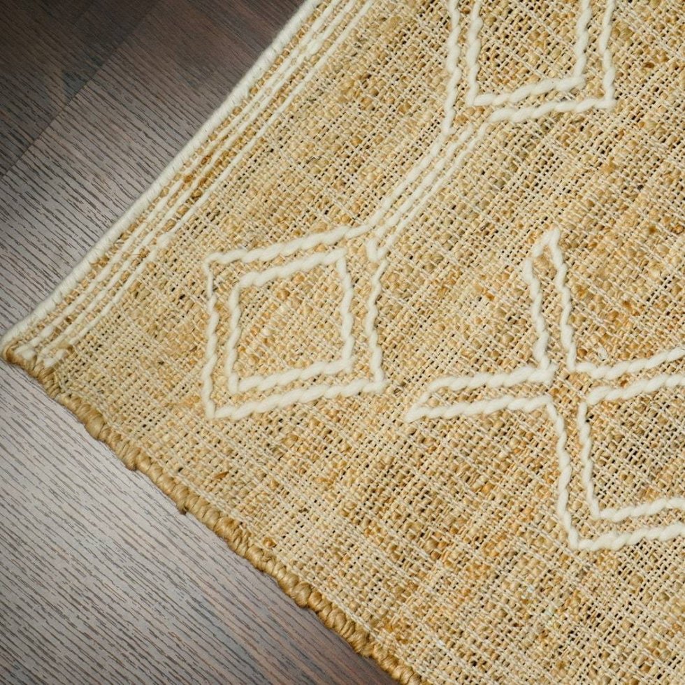 Tapis abstrait boho en coton jute – Image 2