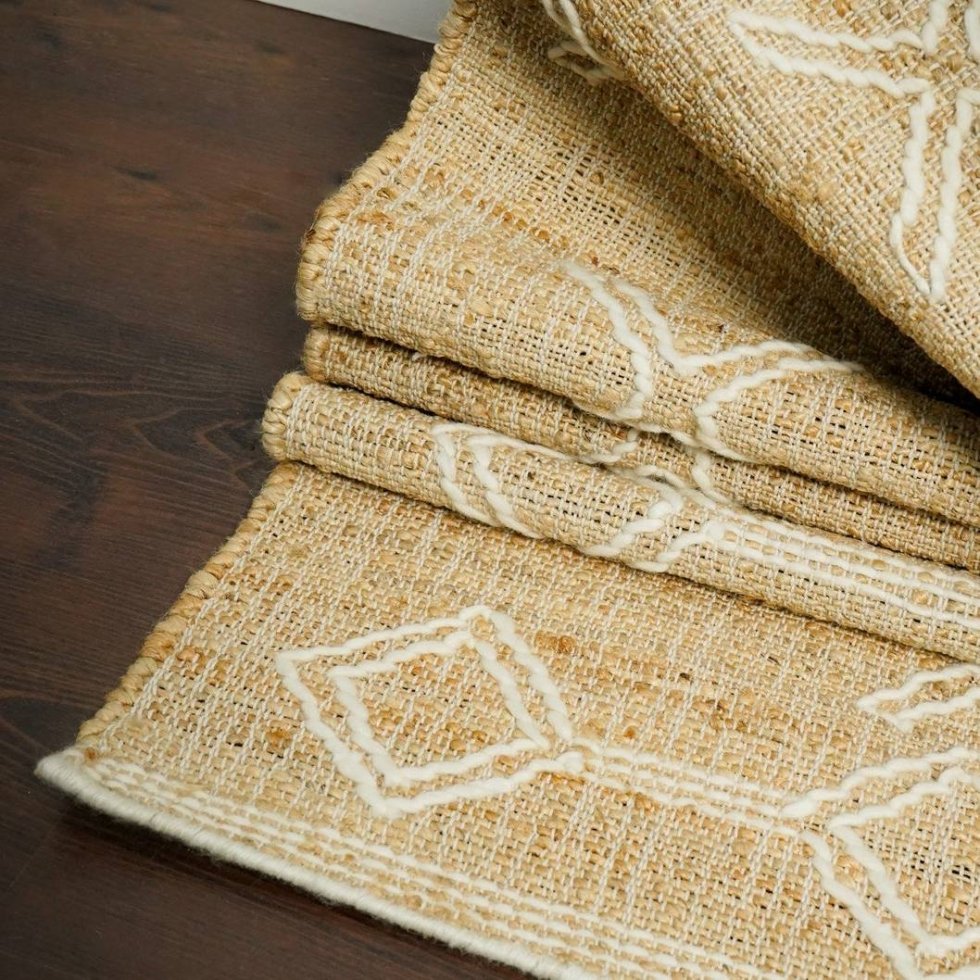 Tapis abstrait boho en coton jute – Image 3