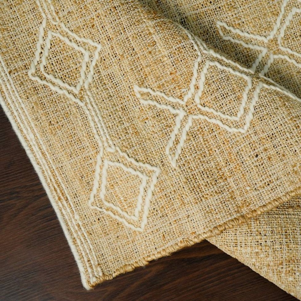 Tapis abstrait boho en coton jute – Image 4
