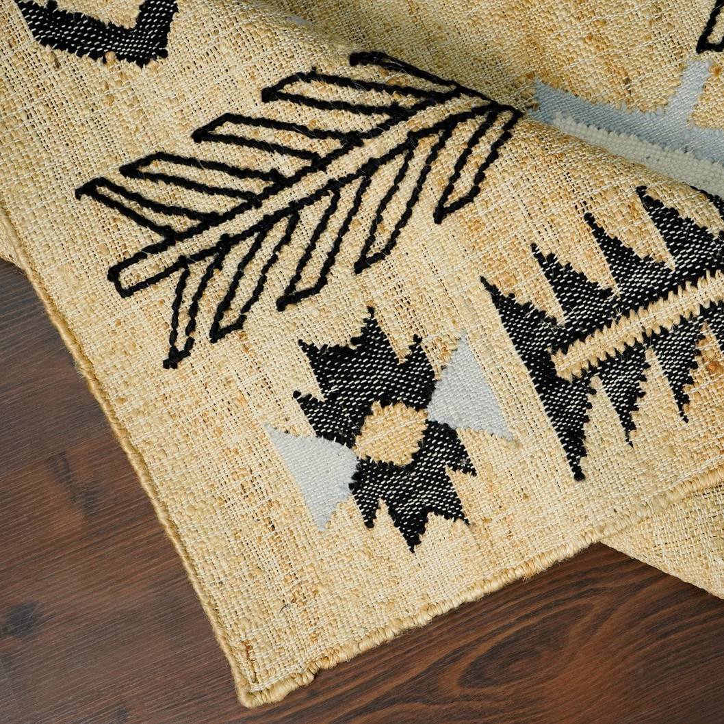 Tapis Bohomien en jute mélangé, tissé à plat, de couleur havane Tapis Bohomien en jute mélangé, tissé à plat, de couleur havane – Image 7