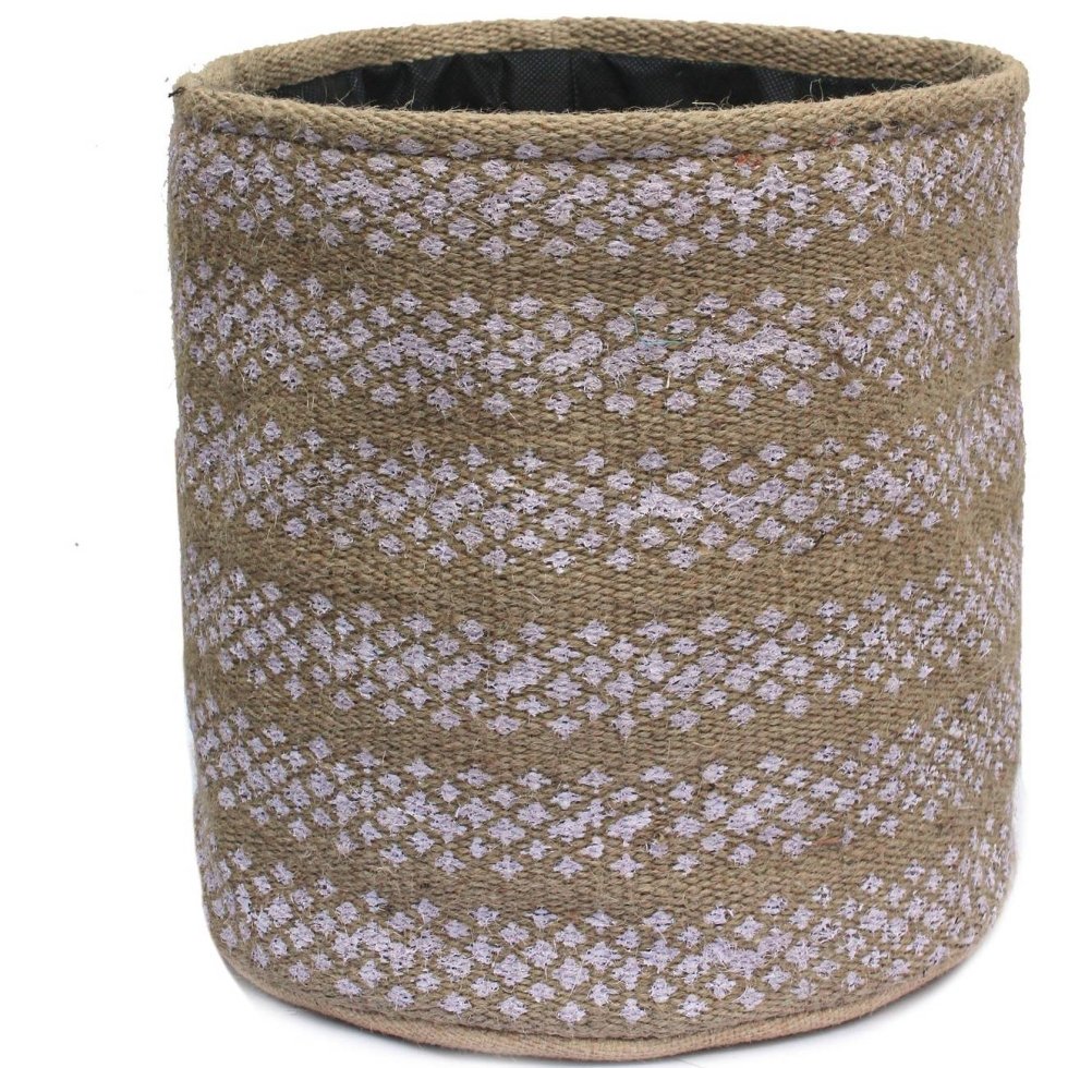 Panier rond en jute marron – Image 2