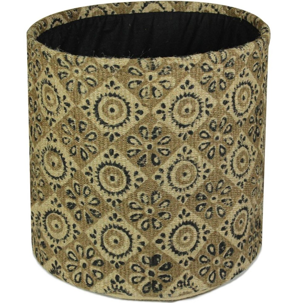 Panier rond en jute avec diamant vert – Image 2