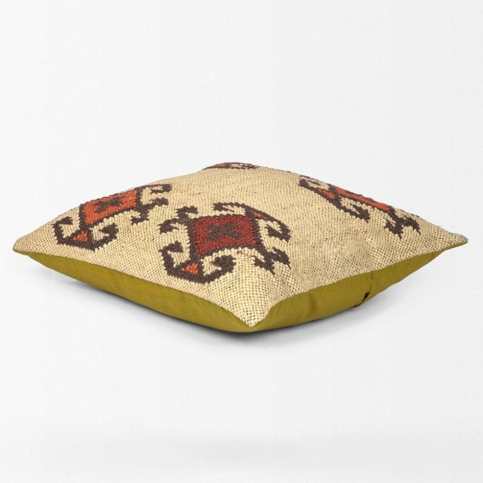 Coussin en laine navajo et jute ivoire – Image 4
