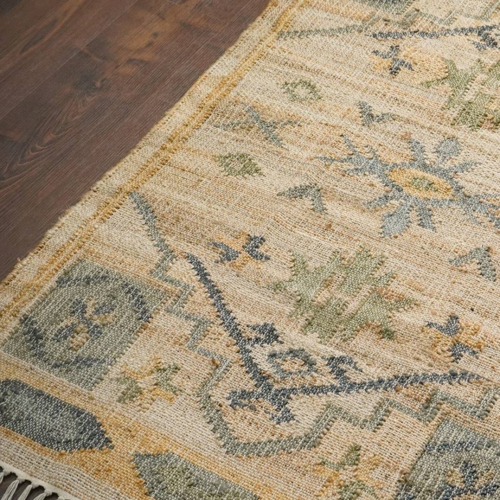 Tapis de jute en treillis de coton à pois anthracite – Image 3