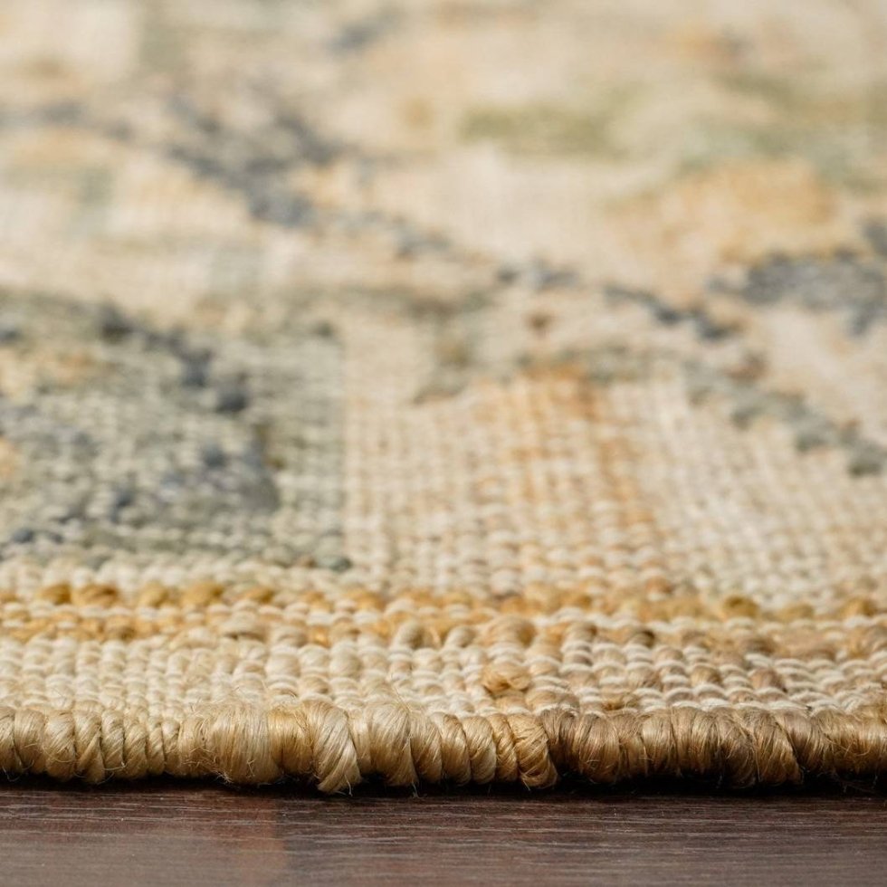 Tapis de jute en treillis de coton à pois anthracite – Image 4