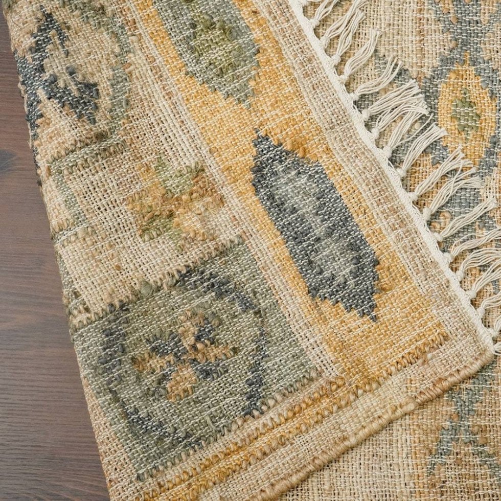 Tapis de jute en treillis de coton à pois anthracite – Image 6