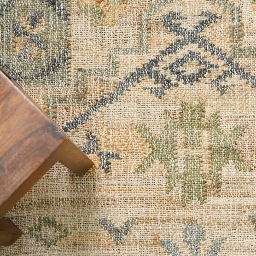 Tapis de jute en treillis de coton à pois anthracite – Image 2