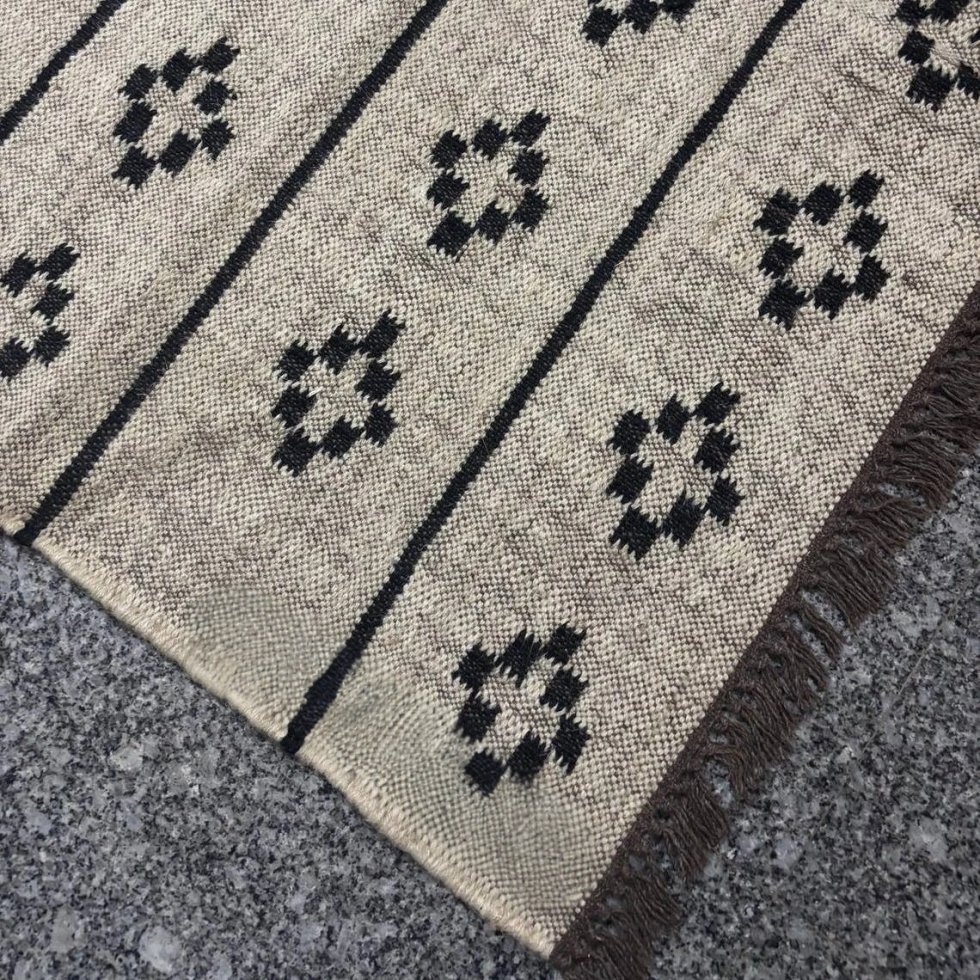 Tapis de jute en laine gris clair – Image 5