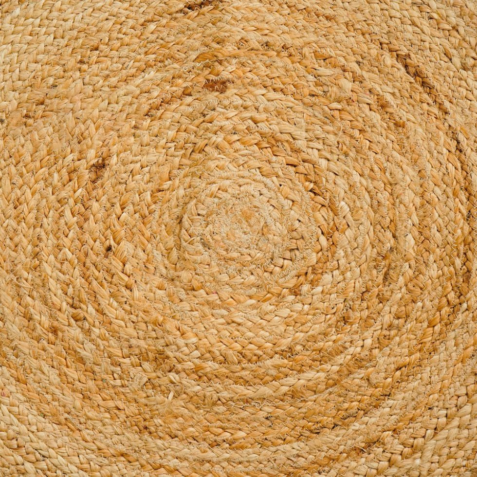 Tapis rond en jute tressé naturel – Image 5