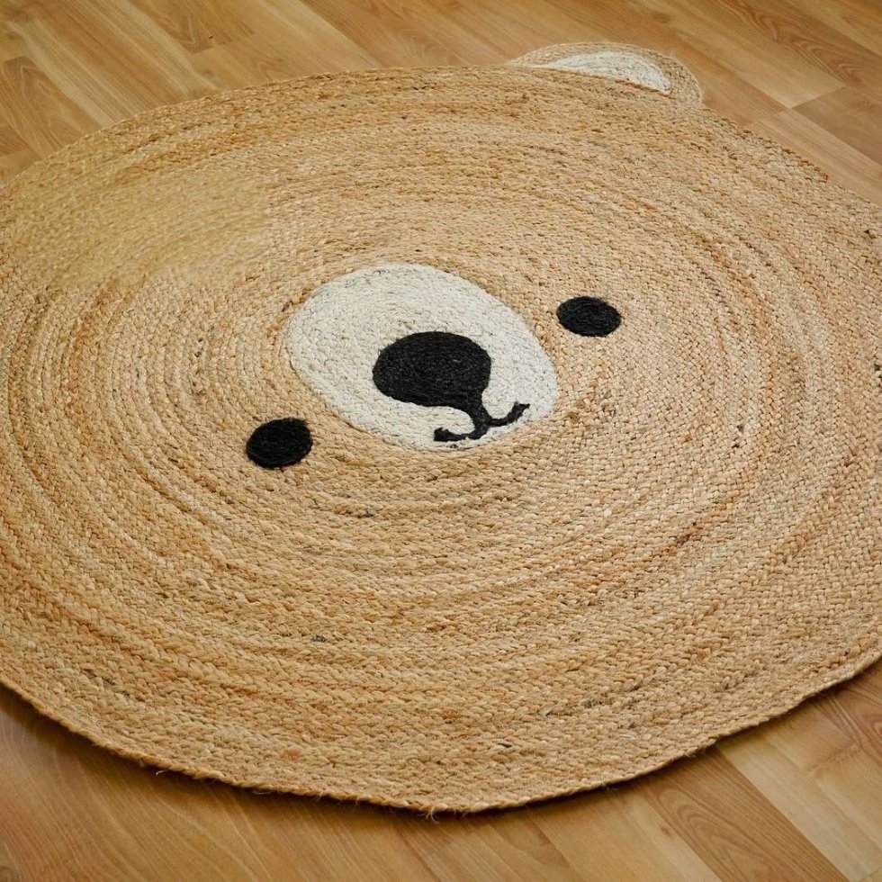 Tapis de jute rond chambre d'enfant