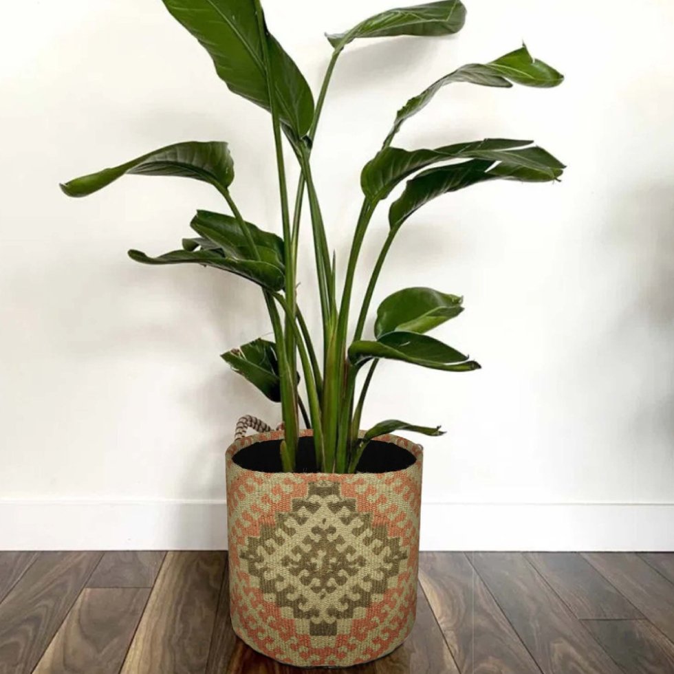 Panier tribal en jute pour plantes