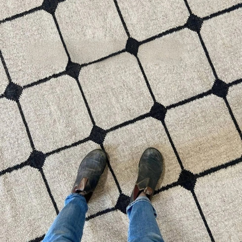 Wool and jute rug square pattern – Image 2