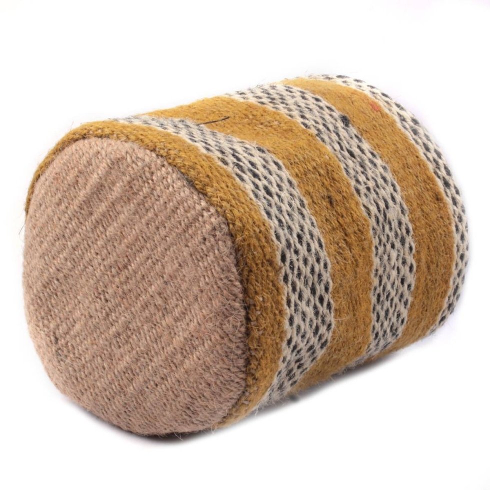 Panier en jute à rayures jaunes pour la salle de bain – Image 2