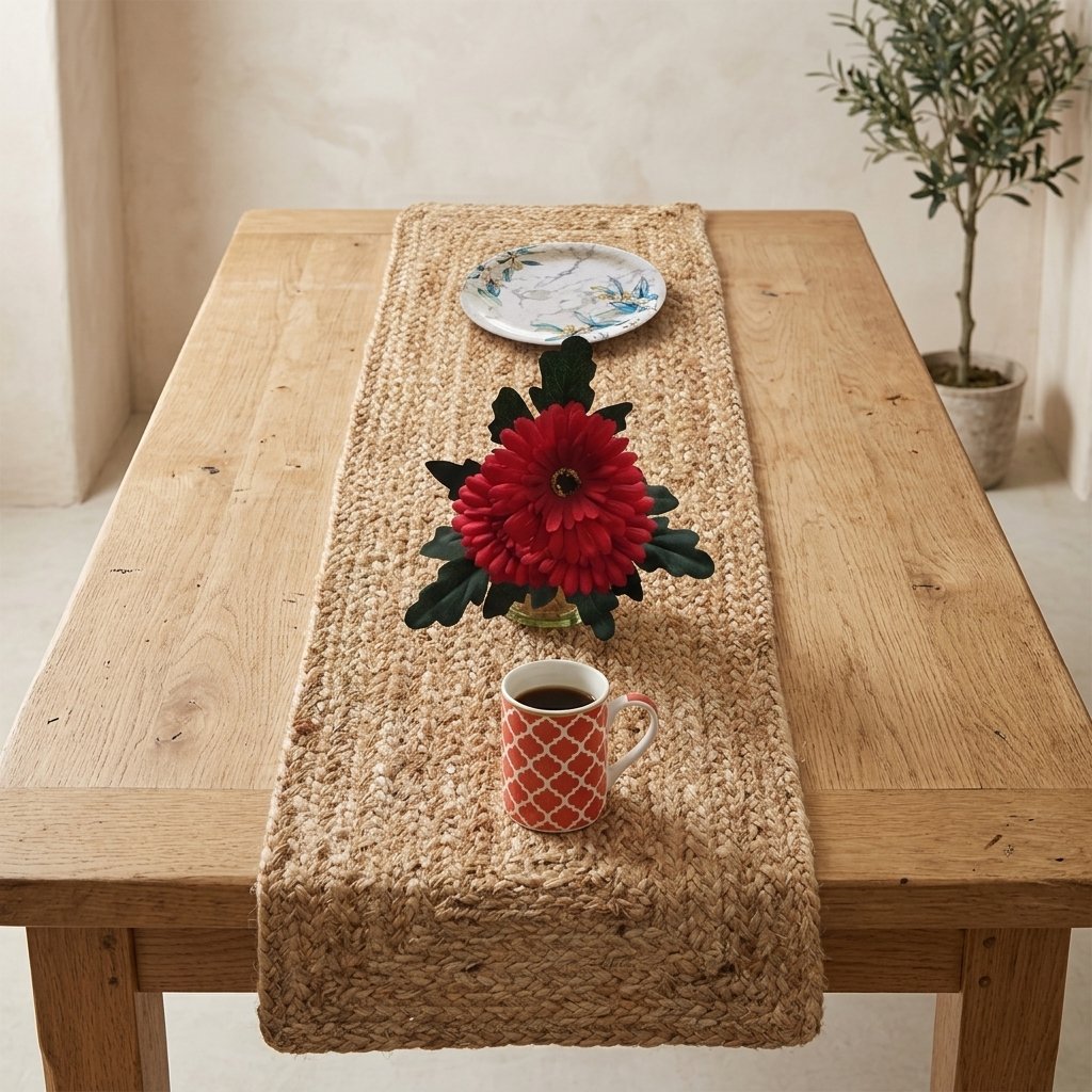 Set de table en jute tressé fait main Handwoven braided jute placemat