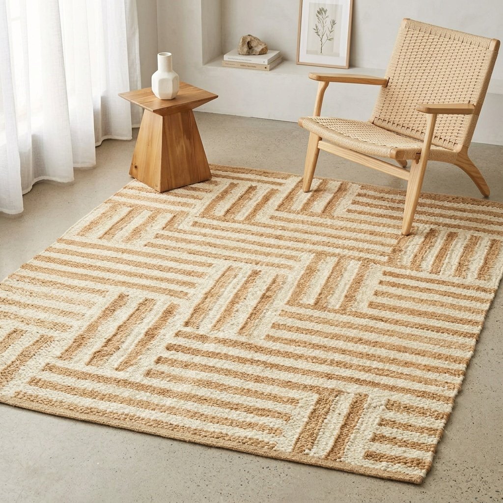 Tapis jute vs chanvre : différences de texture, durabilité et entretien Scandinavian style hemp jute rug