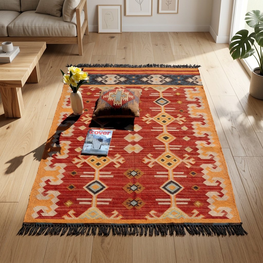 Tapis kilim lavables en laine et jute Washable wool and jute kilim rugs