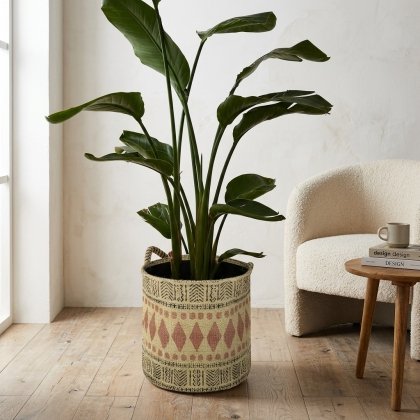 Accueil Aztec jute round basket