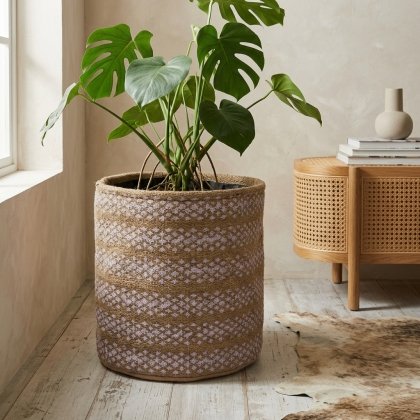 Accueil Brown jute round basket