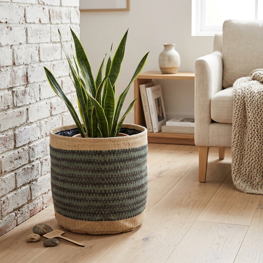 Panier rond en jute avec bordure ivoire Ivory border jute round basket
