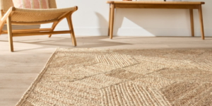 Accueil jute main rug for room
